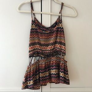 Funky tank with stomach cut outs